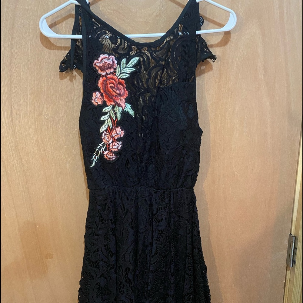 Rose high and low lace dress